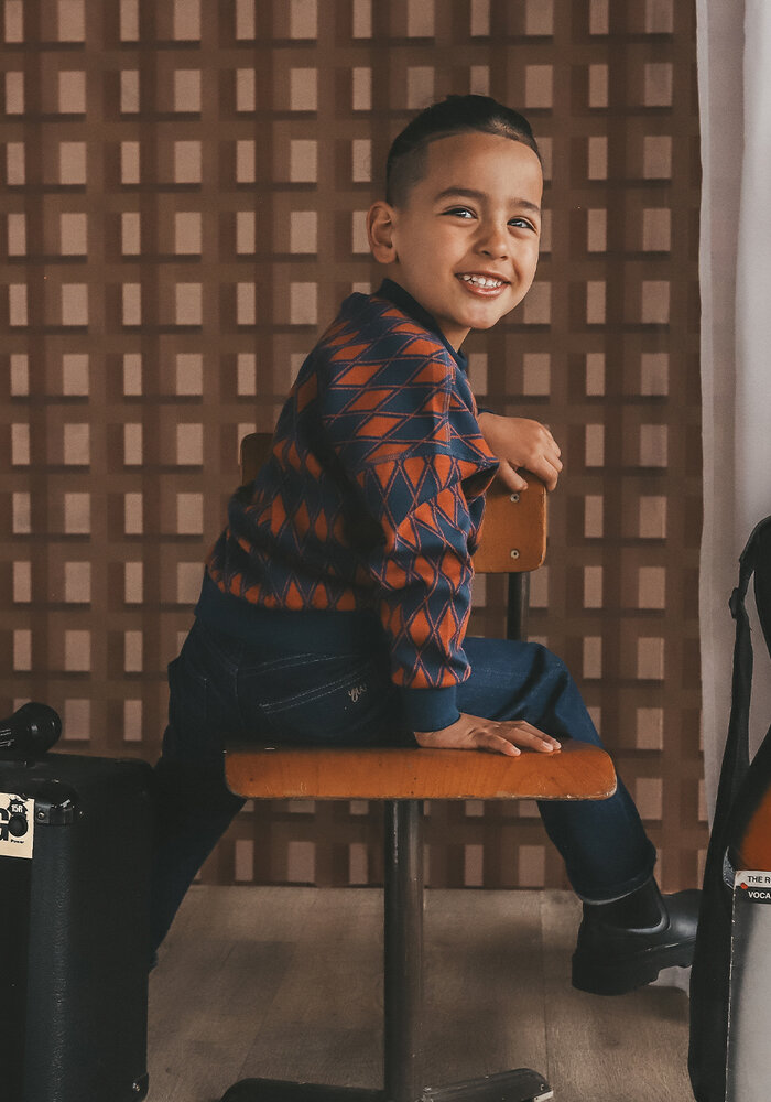 Your Wishes Checker | Wide Sweater Multicolor