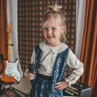 Your Wishes Sequin | Velvet Gilet Insignia Blue
