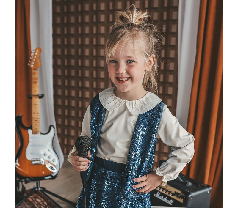 Your Wishes Sequin | Velvet Gilet Insignia Blue