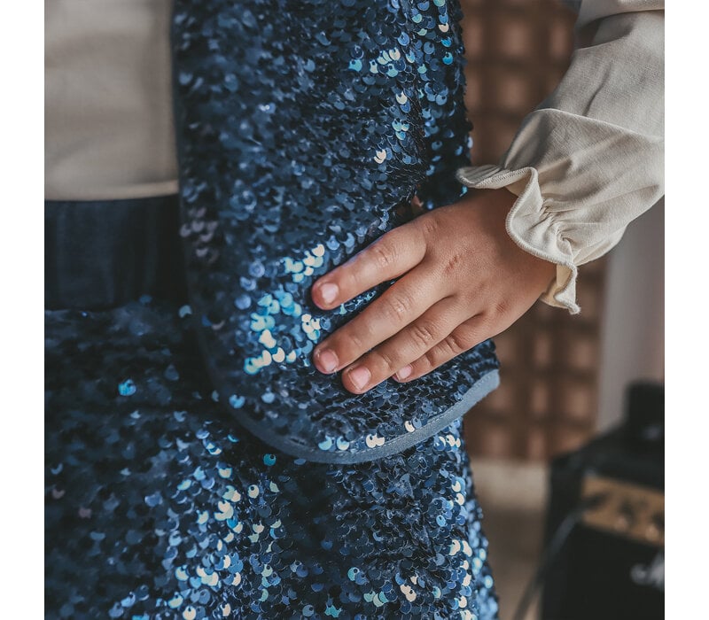 Your Wishes Sequin | Velvet Gilet Insignia Blue