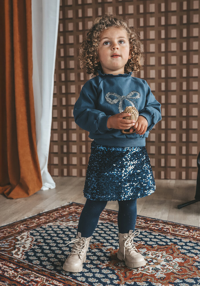 Your Wishes Sequin | Velvet Skirt Insignia Blue