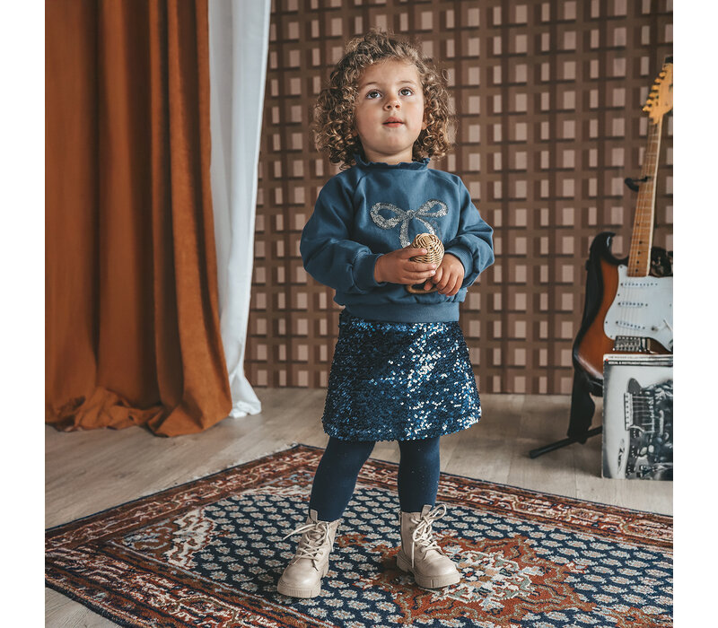 Your Wishes Sequin | Velvet Skirt Insignia Blue