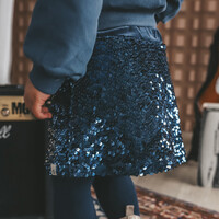 Your Wishes Sequin | Velvet Skirt Insignia Blue