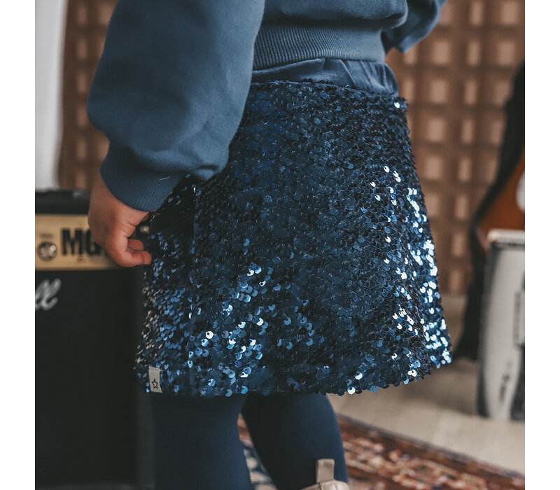Your Wishes Sequin | Velvet Skirt Insignia Blue
