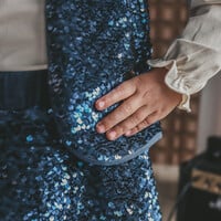 Your Wishes Sequin | Velvet Skirt Insignia Blue