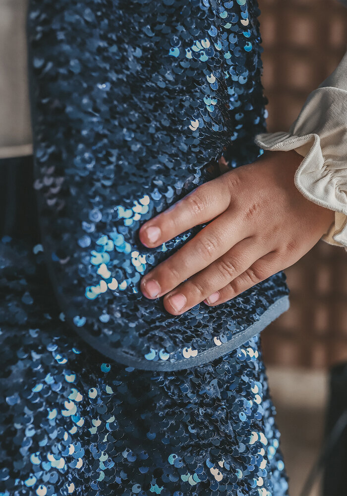 Your Wishes Sequin | Velvet Skirt Insignia Blue