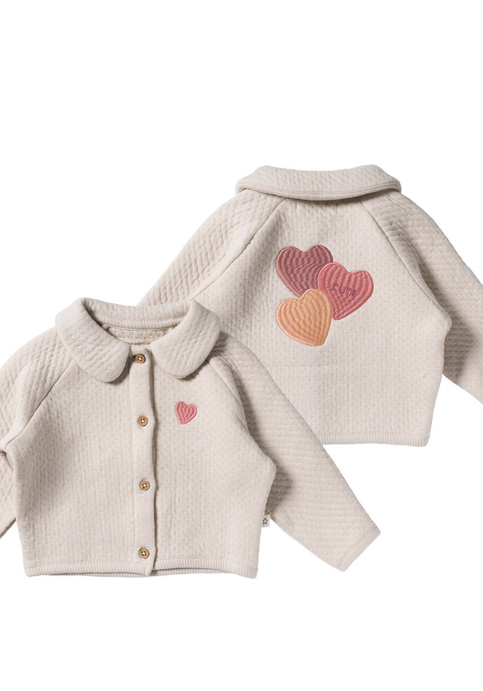 Your Wishes Quilted Jersey | Cardigan Oyster Gray