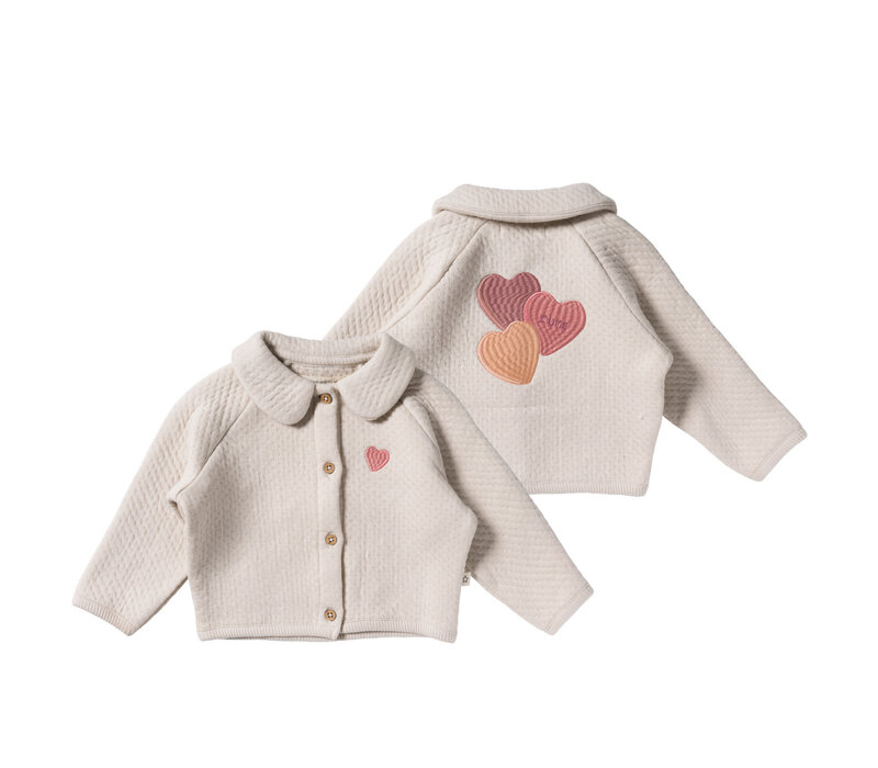 Your Wishes Quilted Jersey | Cardigan Oyster Gray