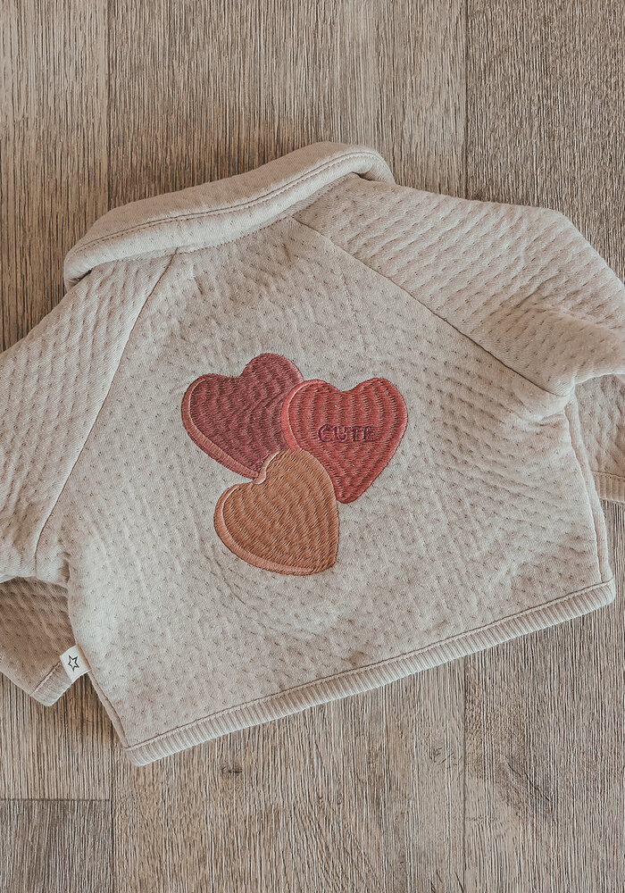 Your Wishes Quilted Jersey | Cardigan Oyster Gray