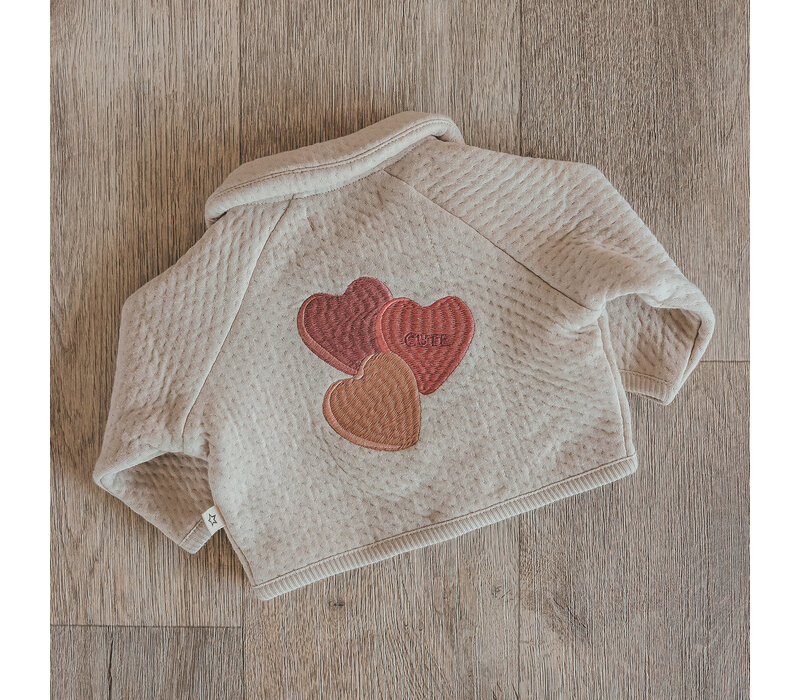 Your Wishes Quilted Jersey | Cardigan Oyster Gray