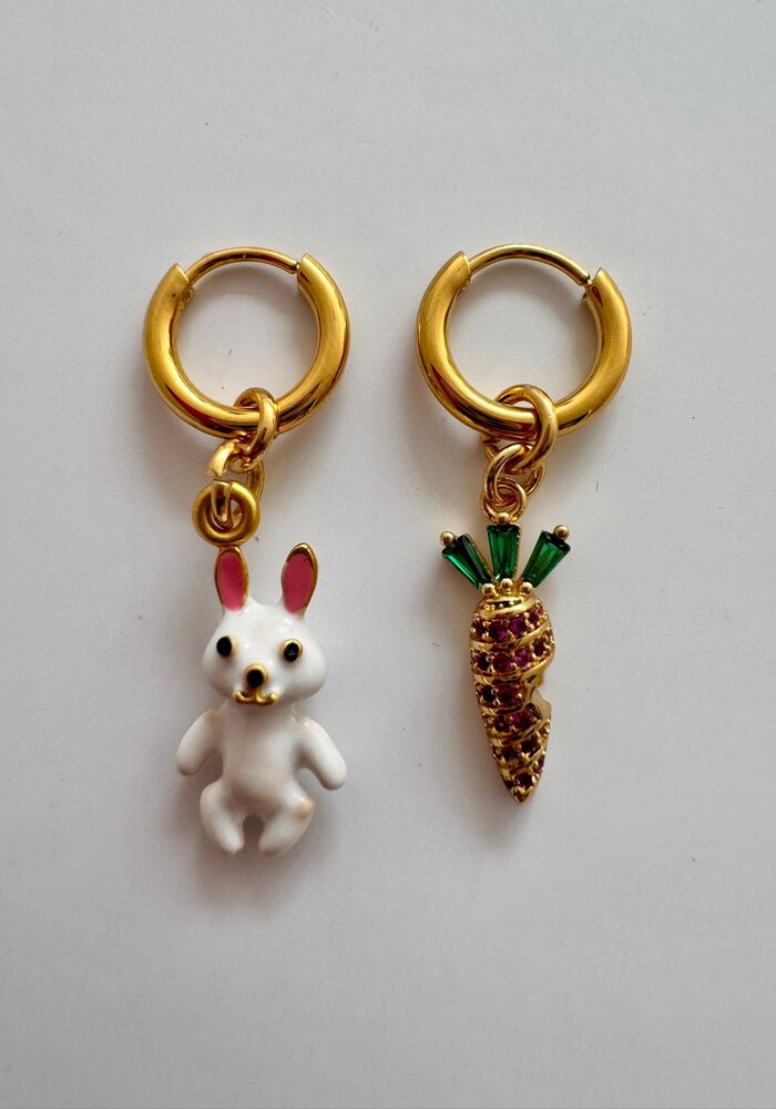 ByMelo Oorbellen Konijn/Wortel