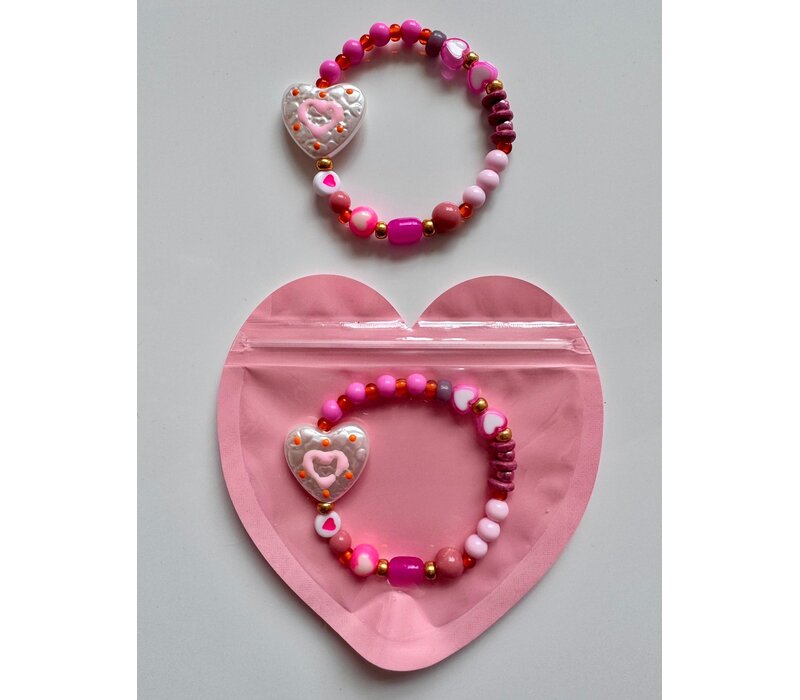 Bymelo Armbandje Love Oranje (in hart-zakje)