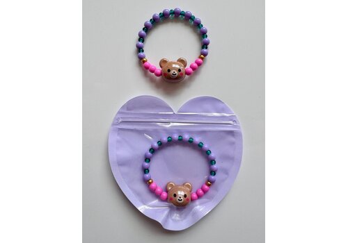 ByMelo Bymelo Armbandje Beer (in hart-zakje)