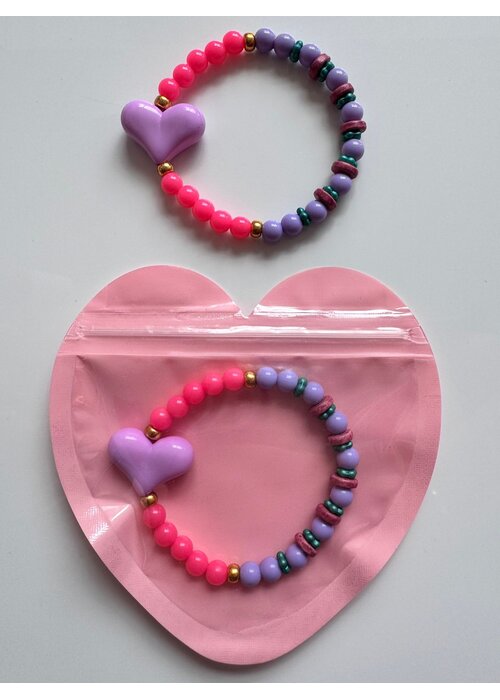 ByMelo Bymelo Armbandje Harte Roze (in hart-zakje)