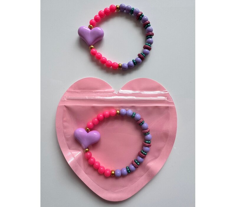 Bymelo Armbandje Harte Roze (in hart-zakje)