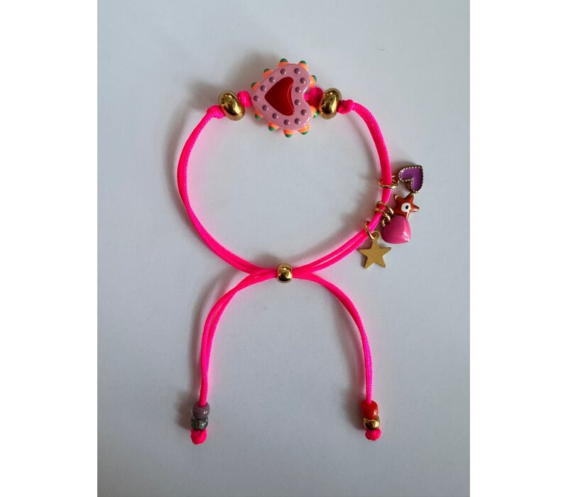 ByMelo Armband Liefde Roze (verstelbaar)
