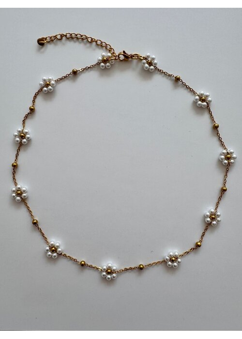 ByMelo ByMelo Ketting Flower Wit