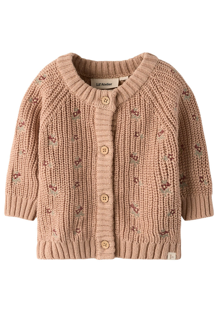 Lil' Atelier NBFEMLEN EMB AO LS KNIT CARD LIL Roebuck