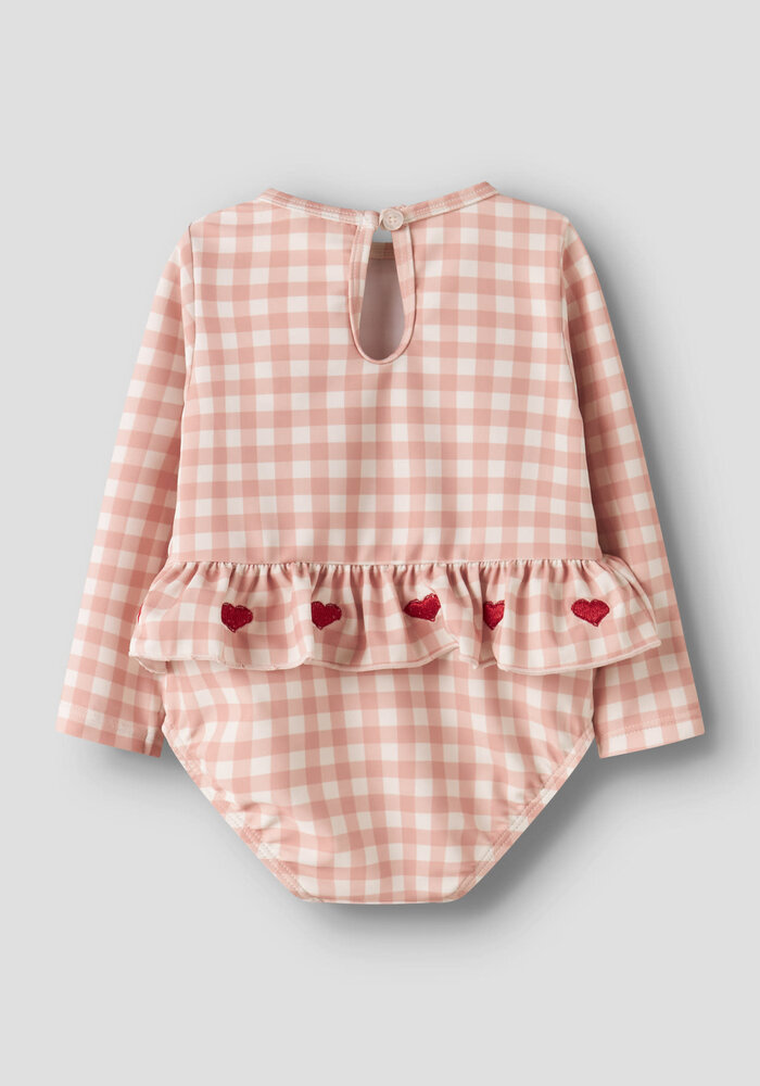 Lil' Atelier NBFFINLEY LS SWIMSUIT LIL Misty Rose
