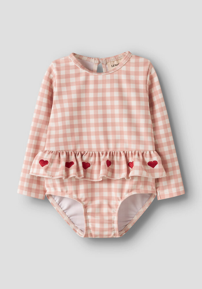Lil' Atelier NBFFINLEY LS SWIMSUIT LIL Misty Rose