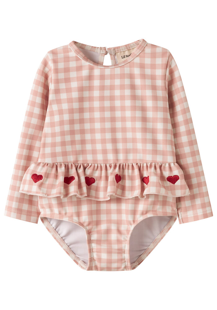 Lil' Atelier NBFFINLEY LS SWIMSUIT LIL Misty Rose