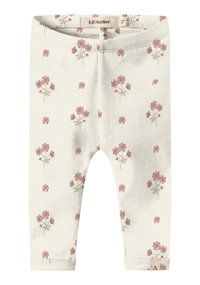 Lil' Atelier NBFLAYO SIN SLIM LEGGINGS LIL Coconut Milk FLOWER PINK