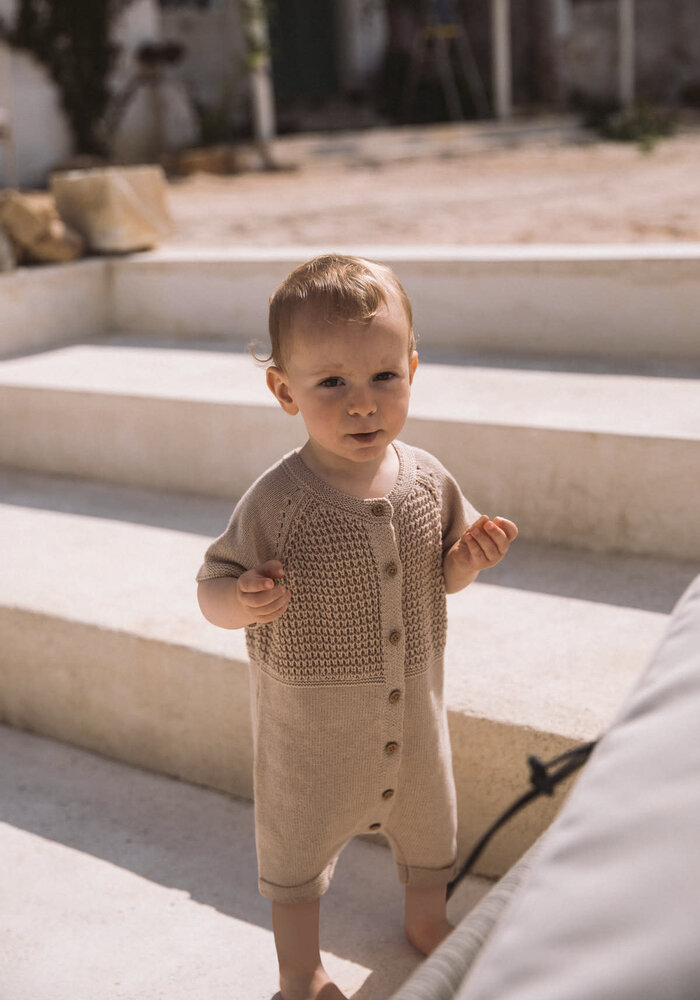 Lil' Atelier NBMFIFER SS LOOSE KNIT SUIT LIL Oxford Tan