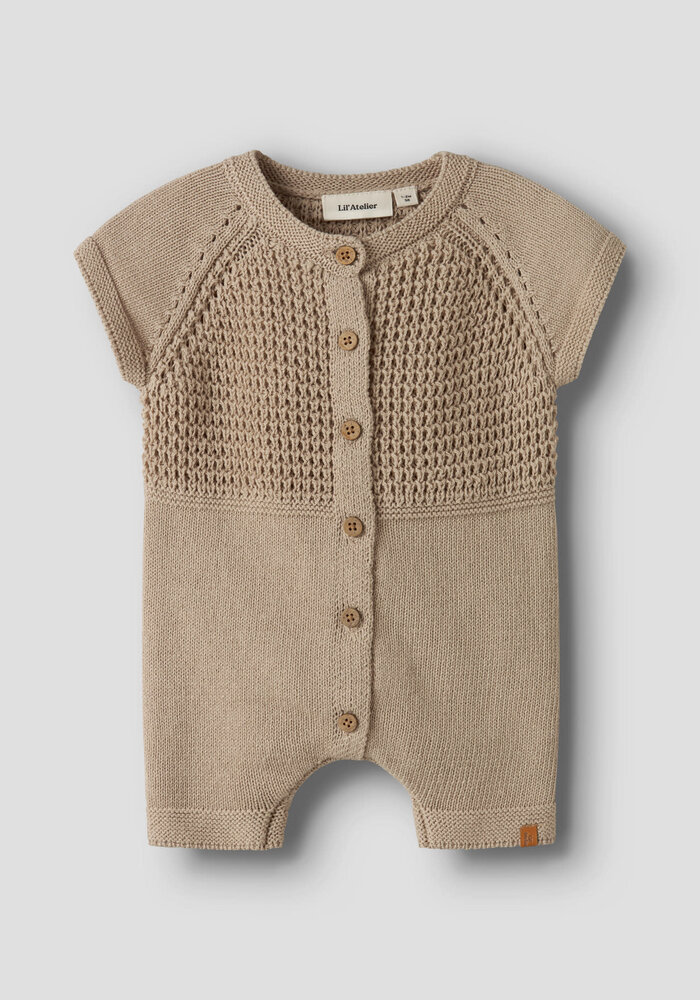 Lil' Atelier NBMFIFER SS LOOSE KNIT SUIT LIL Oxford Tan