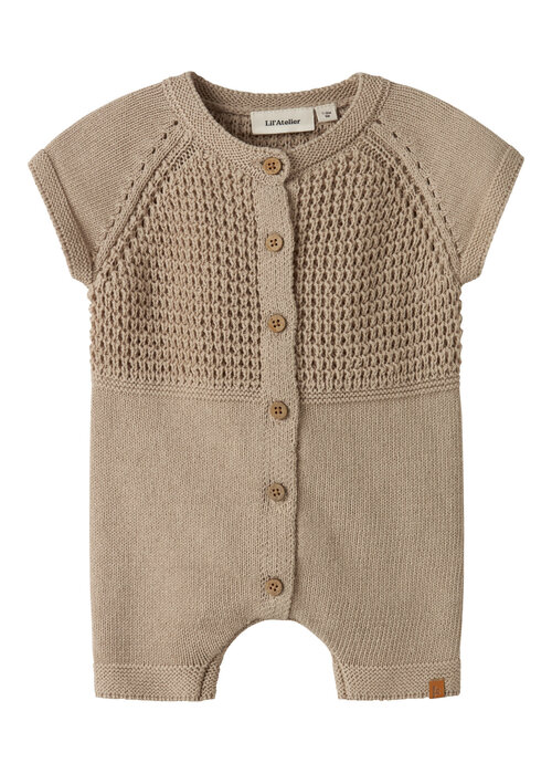 Lil' Atelier Lil' Atelier NBMFIFER SS LOOSE KNIT SUIT LIL Oxford Tan