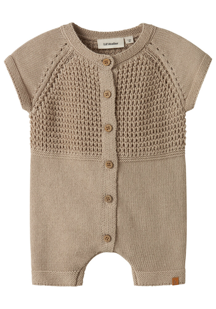 Lil' Atelier NBMFIFER SS LOOSE KNIT SUIT LIL Oxford Tan