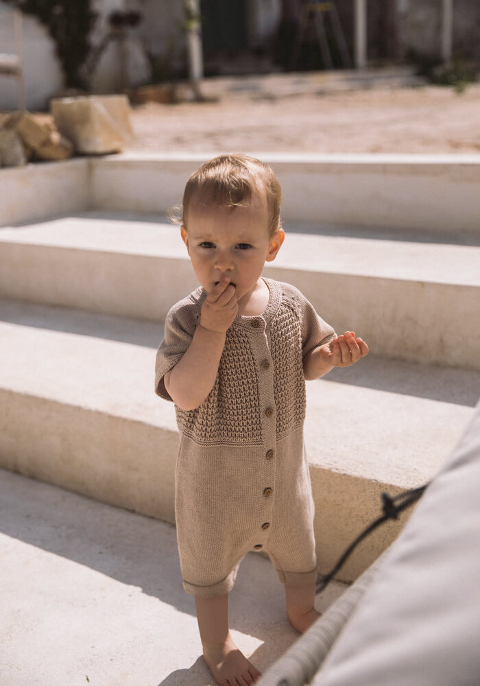 Lil' Atelier NBMFIFER SS LOOSE KNIT SUIT LIL Oxford Tan