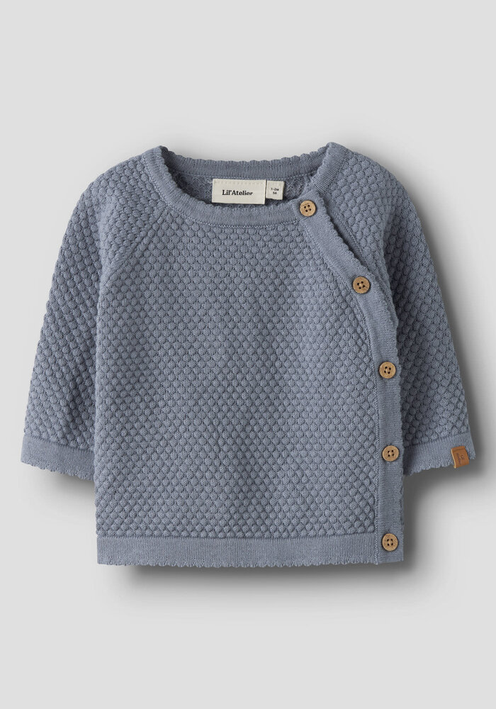 Lil' Atelier NBMFICO LS WRAP KNIT LIL Tradewinds MELANGE