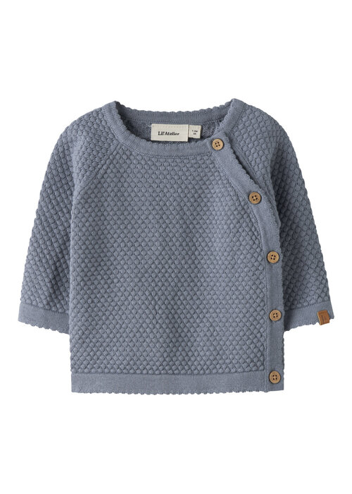 Lil' Atelier Lil' Atelier NBMFICO LS WRAP KNIT LIL Tradewinds MELANGE