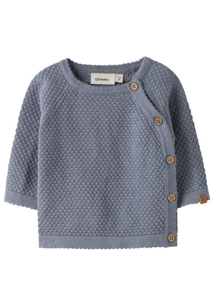Lil' Atelier NBMFICO LS WRAP KNIT LIL Tradewinds MELANGE