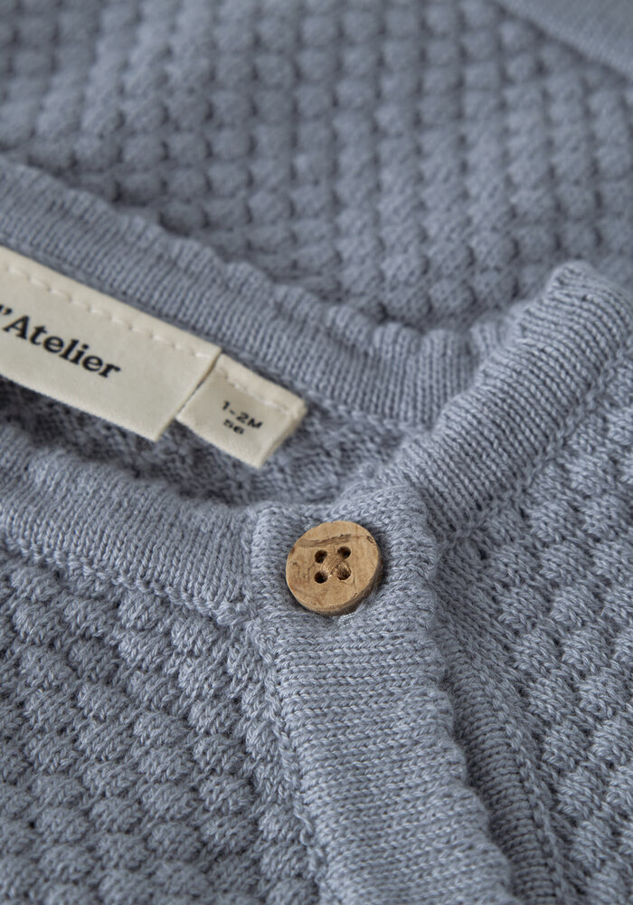 Lil' Atelier NBMFICO LS WRAP KNIT LIL Tradewinds MELANGE