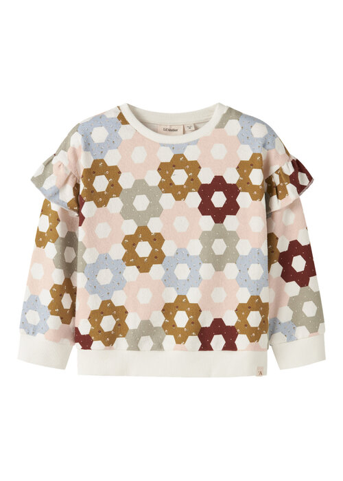 Lil' Atelier Lil' Atelier NMFDIAS LS LOOSE SWEAT LIL Coconut Milk PATCHES