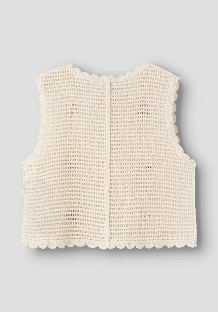 Lil' Atelier NMFFLORA KNIT VEST LIL Coconut Milk