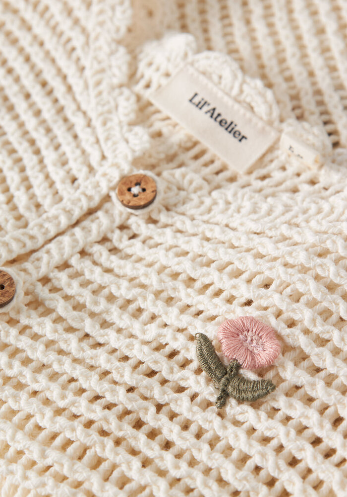 Lil' Atelier NMFFLORA KNIT VEST LIL Coconut Milk
