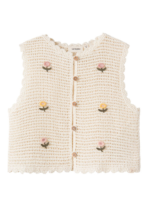 Lil' Atelier Lil' Atelier NMFFLORA KNIT VEST LIL Coconut Milk
