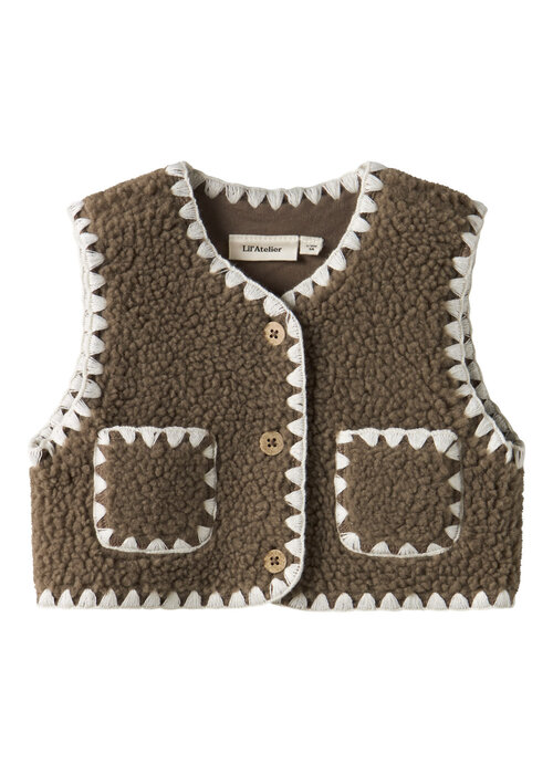 Lil' Atelier Lil' Atelier NBFLAJO LOOSE VEST LIL Shitake