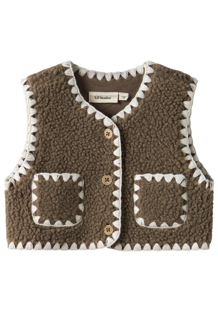 Lil' Atelier NBFLAJO LOOSE VEST LIL Shitake