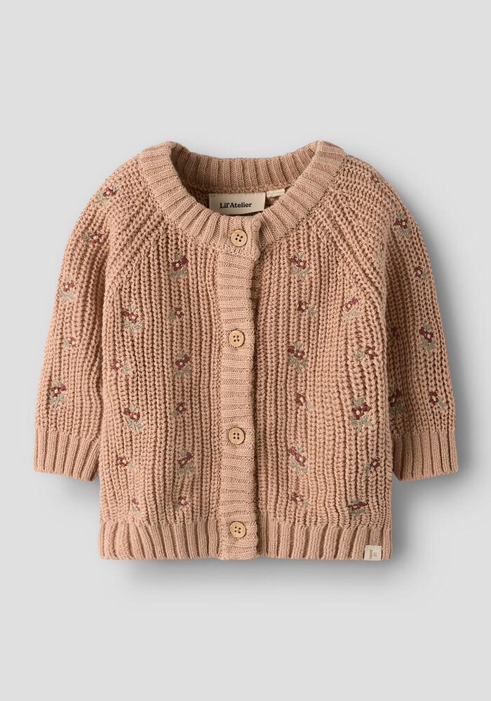 Lil' Atelier NBFEMLEN EMB AO LS KNIT CARD LIL Roebuck