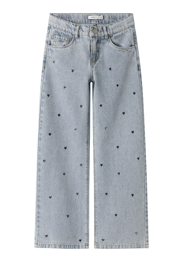 Name It NKFROSE WIDE HEART STUDS JEANS 2021-ZA D Light Blue Denim