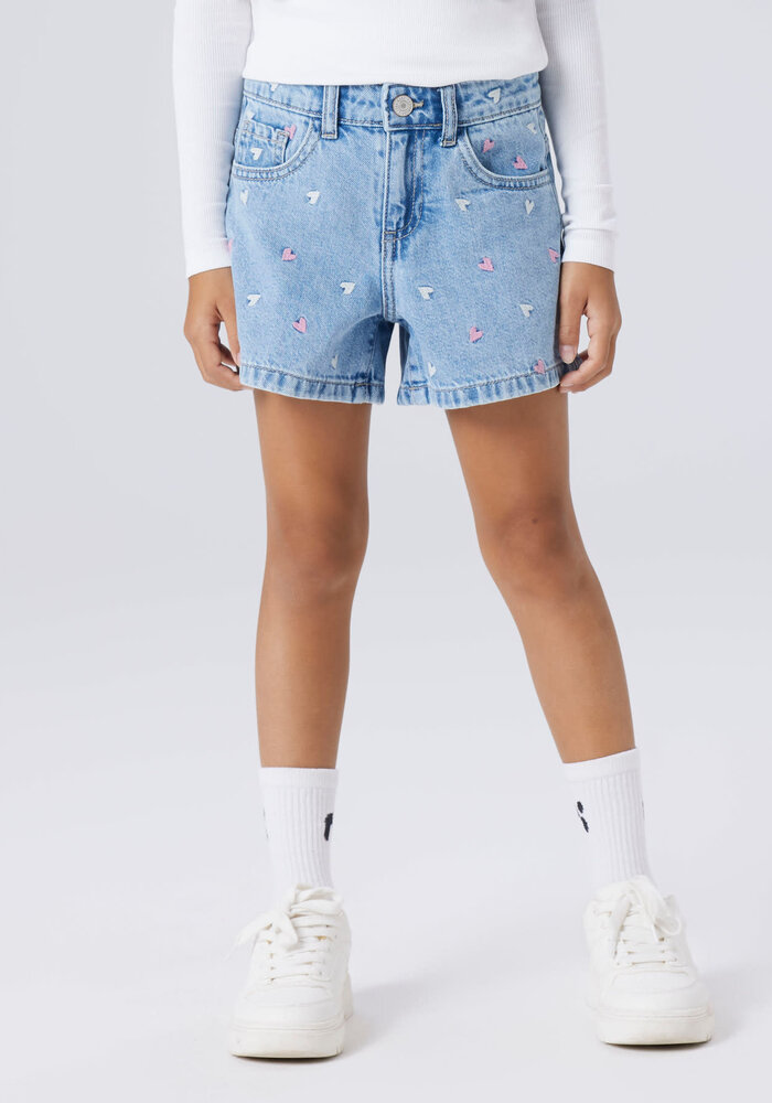 Name It NKFBELLA REG DNM SHORTS 3674-BE NOOS Light Blue Denim MULTI HEART
