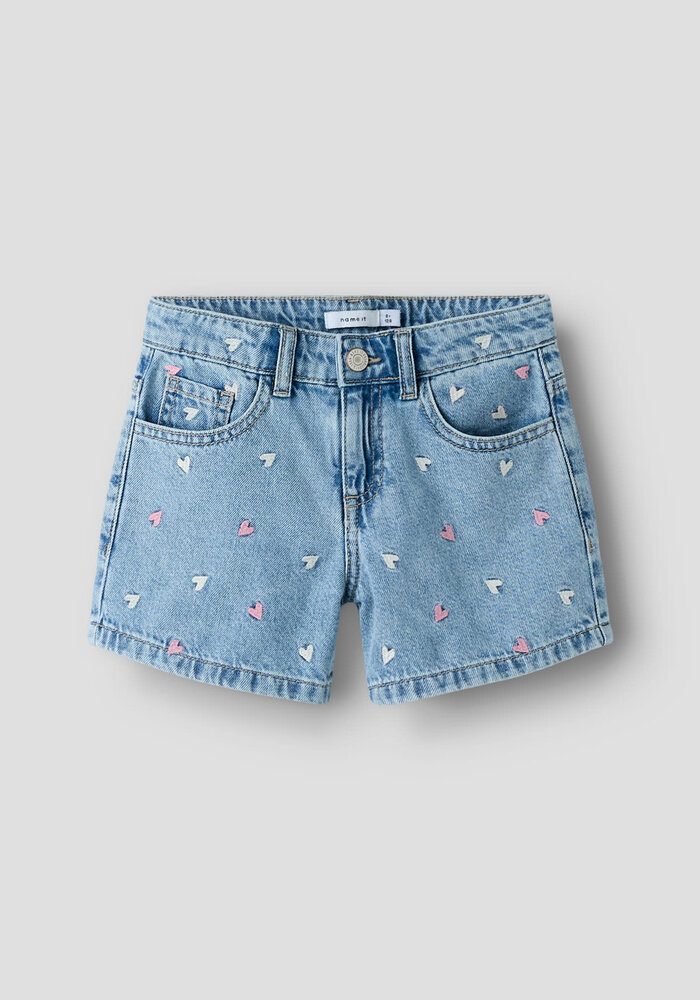 Name It NKFBELLA REG DNM SHORTS 3674-BE NOOS Light Blue Denim MULTI HEART