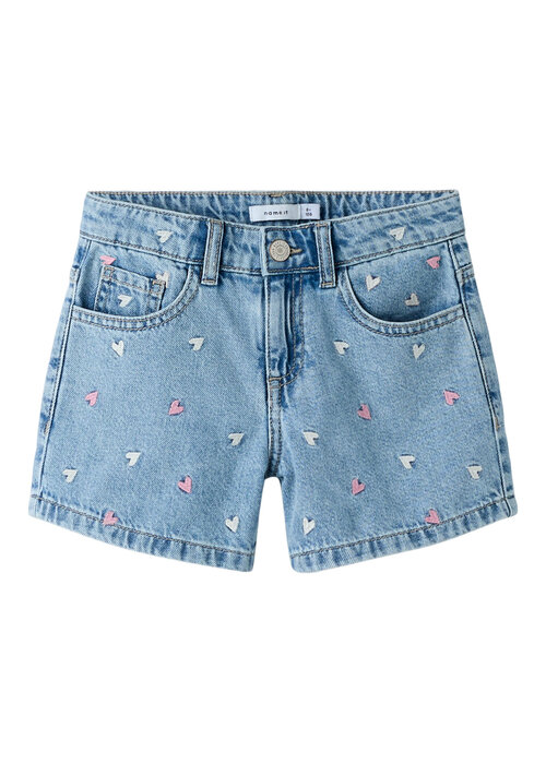 Name it Name It NKFBELLA REG DNM SHORTS 3674-BE NOOS Light Blue Denim MULTI HEART