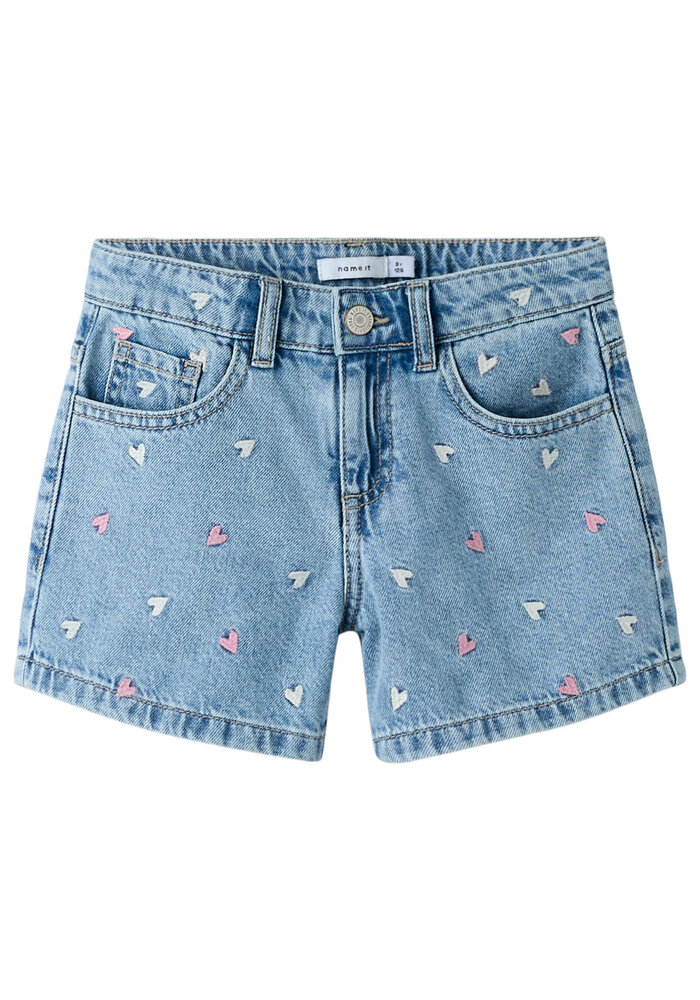 Name It NKFBELLA REG DNM SHORTS 3674-BE NOOS Light Blue Denim MULTI HEART