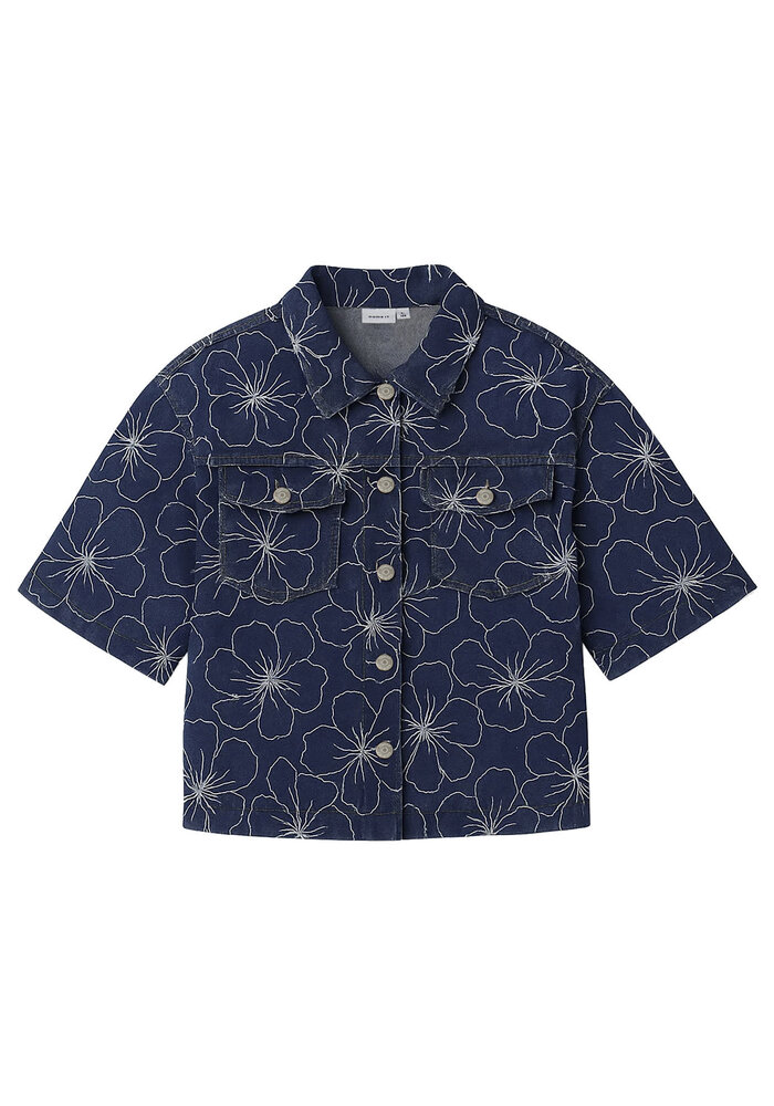 Name It NKFEVELYN 2/4 JACQ DNM SHIRT 2928-JQ D Medium Blue Denim