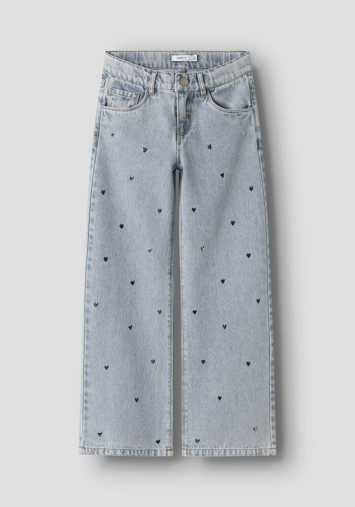 Name It NKFROSE WIDE HEART STUDS JEANS 2021-ZA D Light Blue Denim
