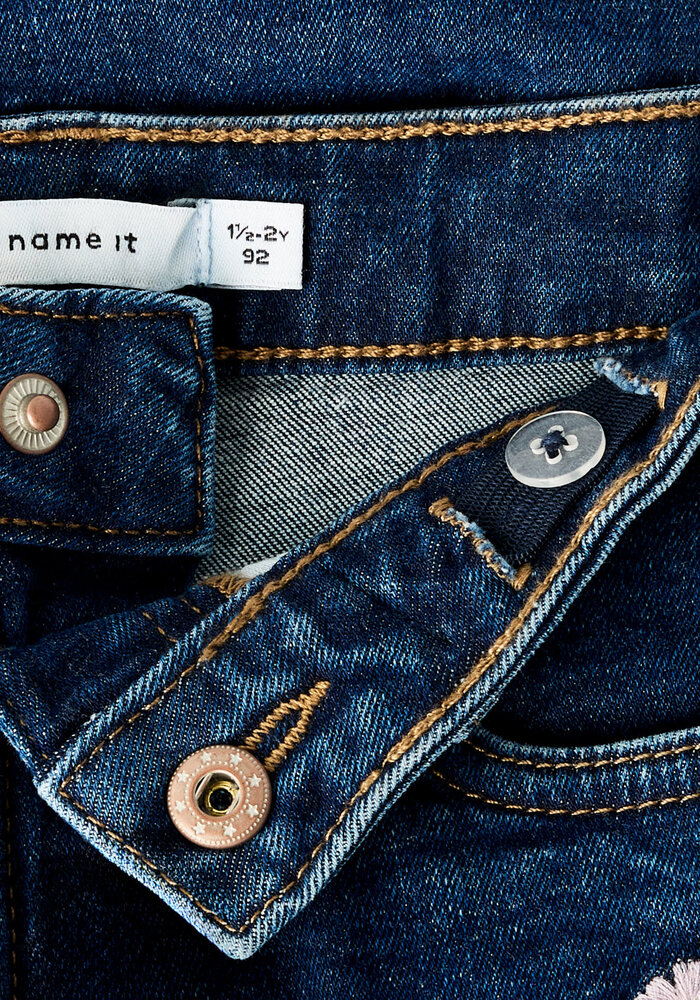 Name It NMFBELLA MOM EMB JEANS 1224-FR NOOS Denim Blue EMB